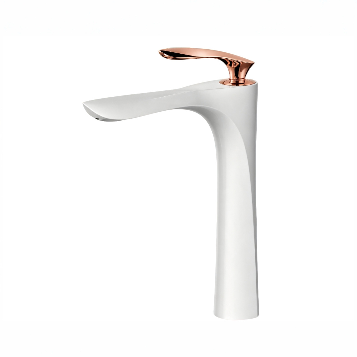 Matte Black & Gold Tall Vessel Basin Mixer Faucet
