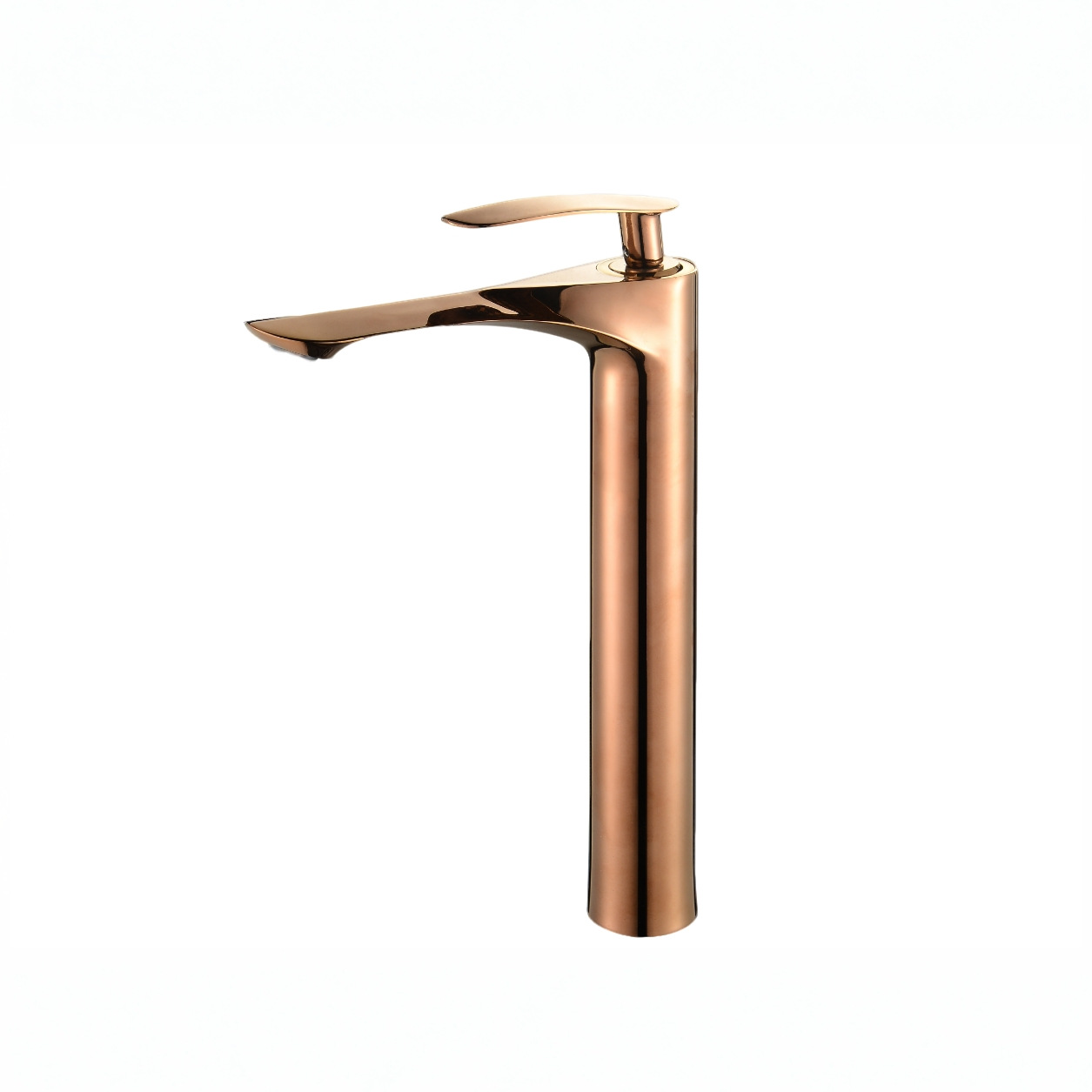 Matte Black & Gold Tall Vessel Basin Mixer Faucet