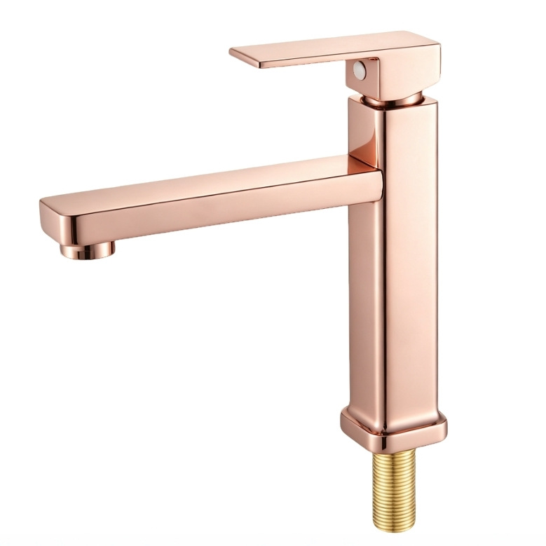 Gunmetal Grey Square Tall Vessel Basin Mixer Faucet
