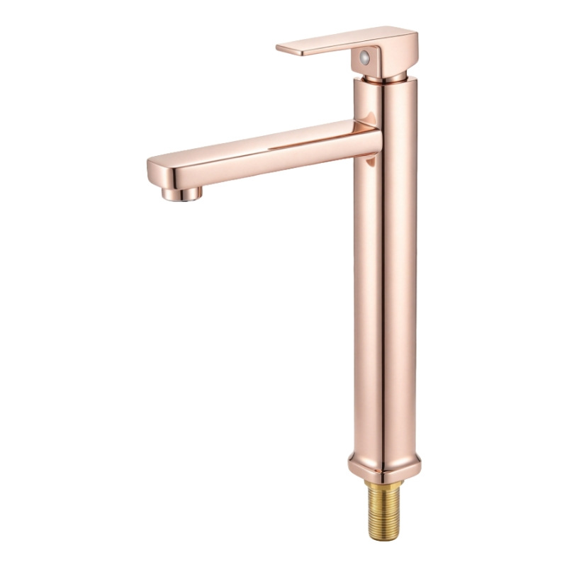 Gunmetal Grey Square Tall Vessel Basin Mixer Faucet