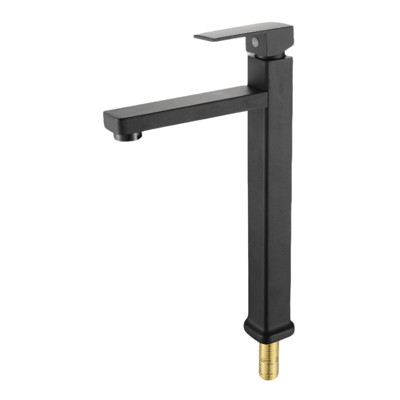 Gunmetal Grey Square Tall Vessel Basin Mixer Faucet