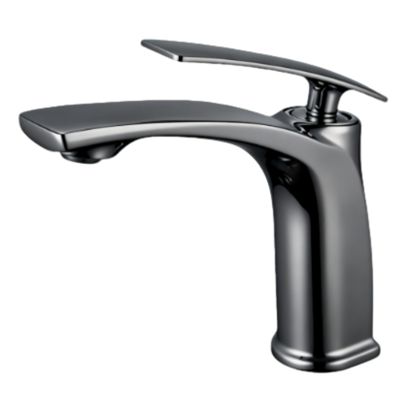 Polished Gold Curved Tall Vessel Basin Mixer Faucet