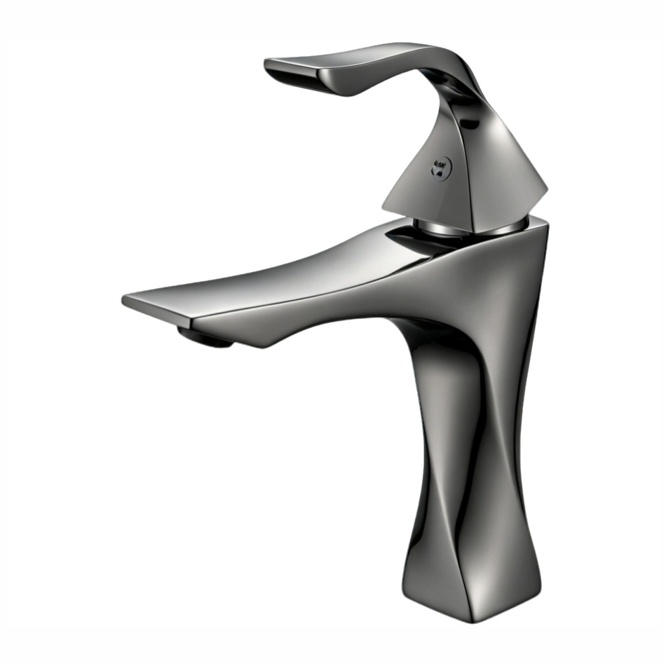 Artistic Polished Rose Gold Single Lever Basin Mixer Faucet