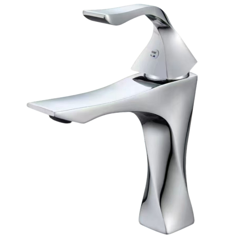 Artistic Polished Rose Gold Single Lever Basin Mixer Faucet
