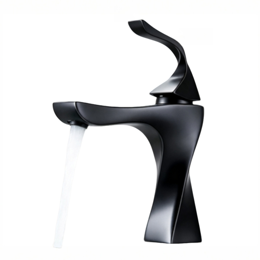 Artistic Polished Rose Gold Single Lever Basin Mixer Faucet