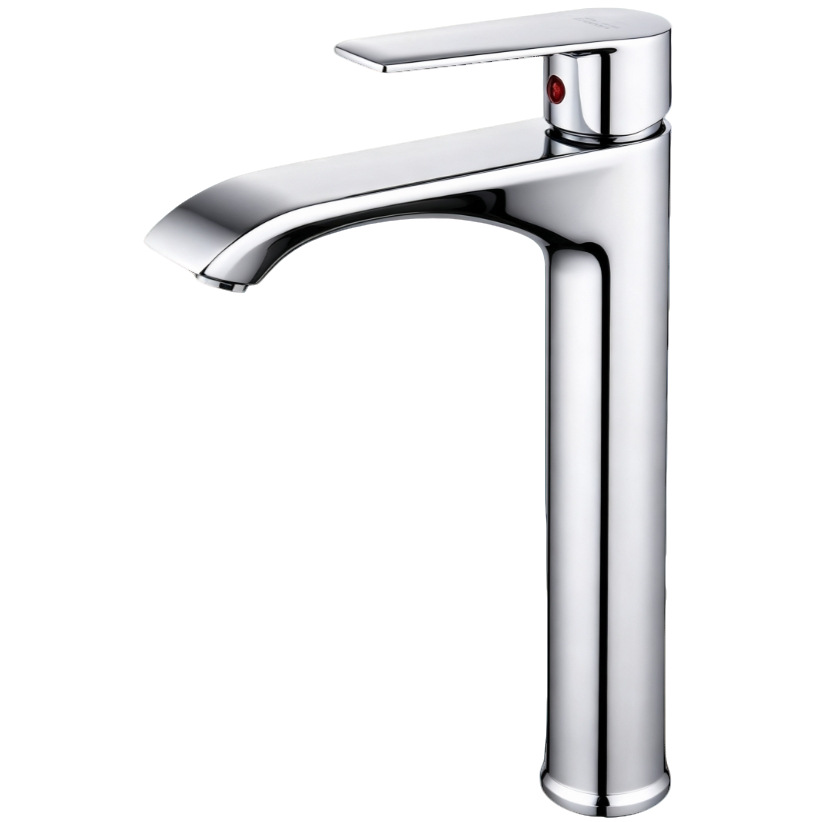 Matte Black Curved Spout Tall Vessel Basin Mixer Faucet