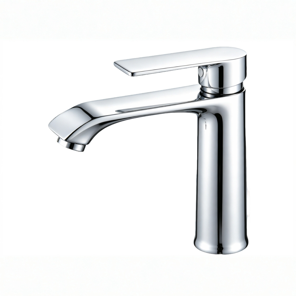 Matte Black Curved Spout Tall Vessel Basin Mixer Faucet