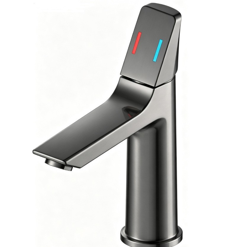 Matte Black Square Spout Single Lever Tall Basin Mixer Faucet