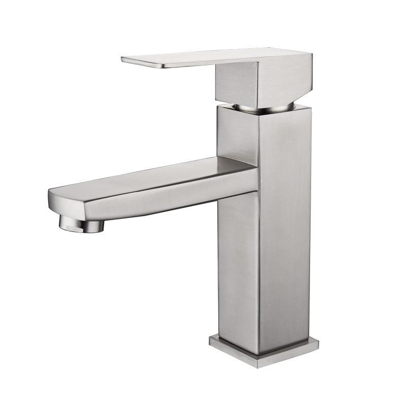 Matte Black Square Single Lever Basin Mixer Faucet