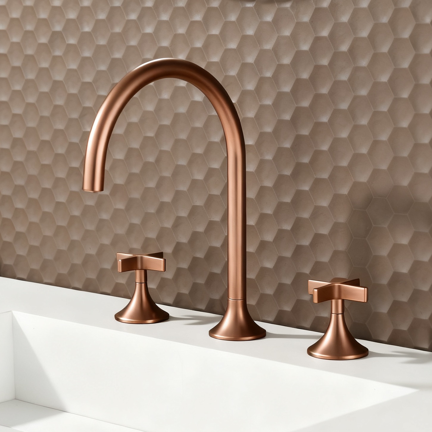 Polished Chrome Two Handle Widespread Basin Mixer Faucet