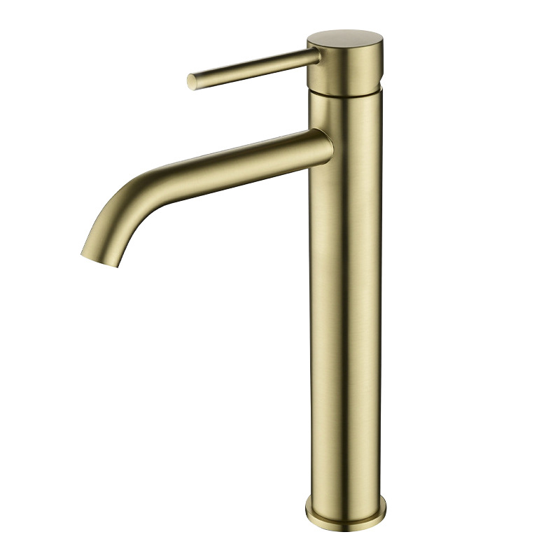 Rose Gold Tall Single Lever Vessel Basin Mixer Faucet