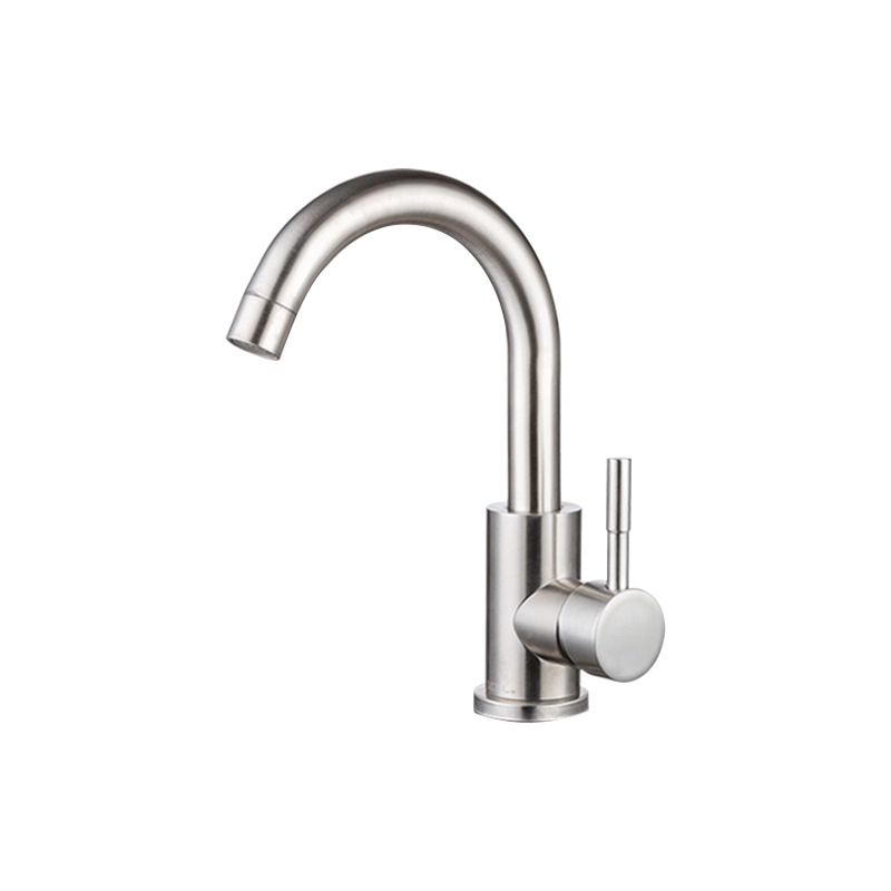 Brushed Gold Single Lever Kitchen Mixer Faucet, Solid Brass
