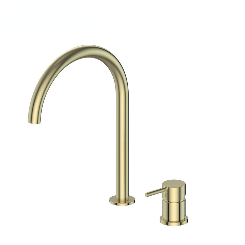 Brushed Nickel Separate Two Piece Kitchen Mixer Faucet, Solid Brass