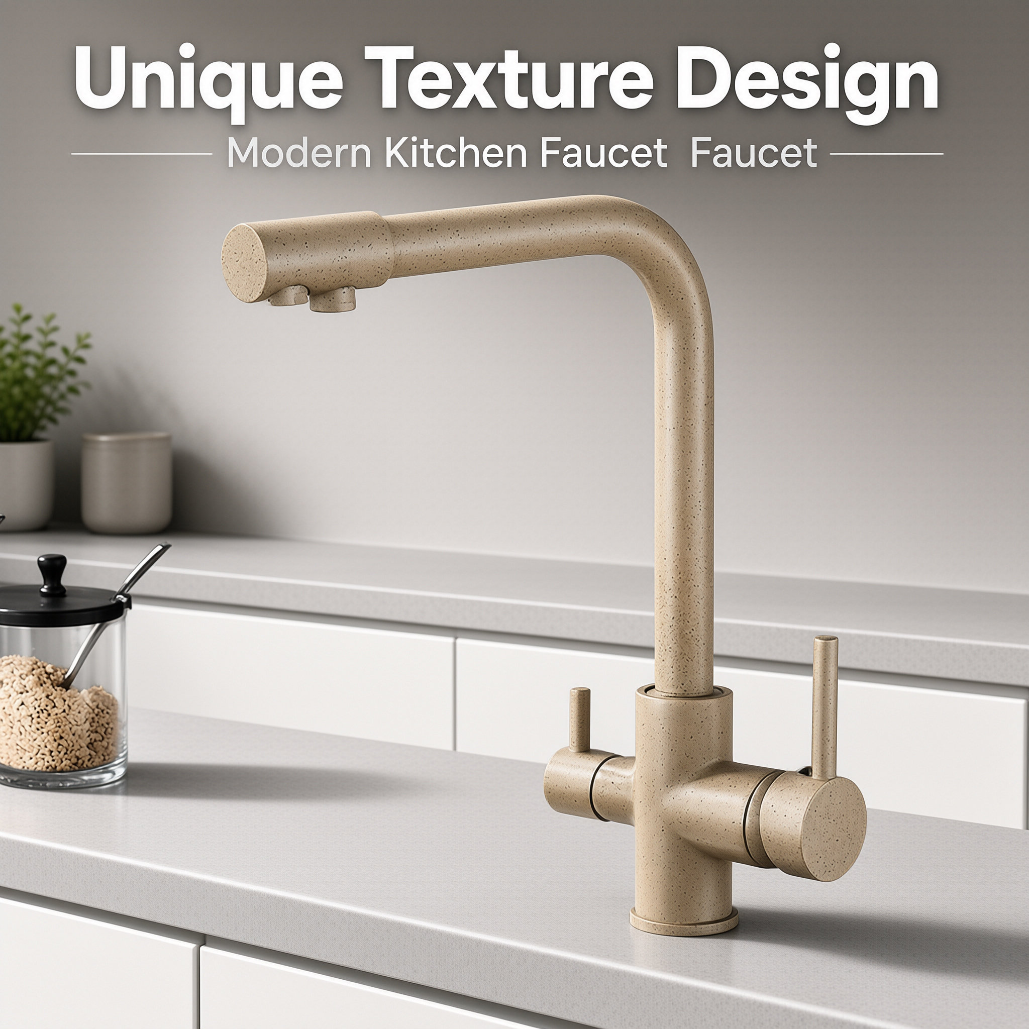 Chrome Two Handle Kitchen Mixer Faucet With Dual Water Outlet, Solid Brass