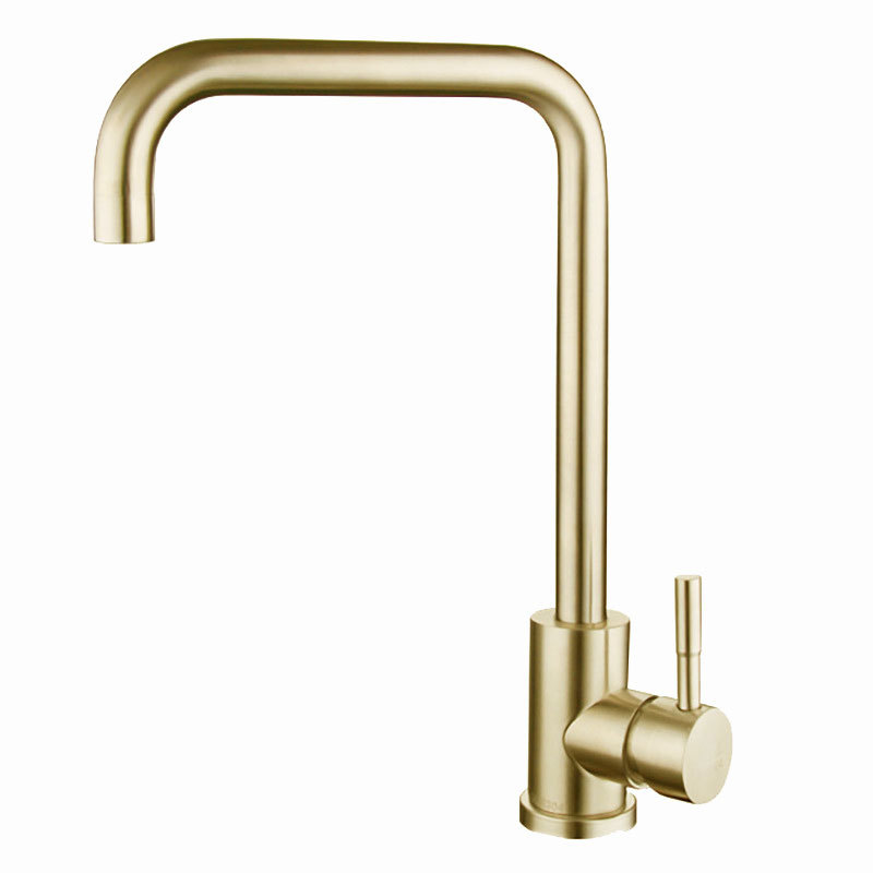 Brushed Nickel Single Lever High Arc Kitchen Mixer Faucet, Solid Brass