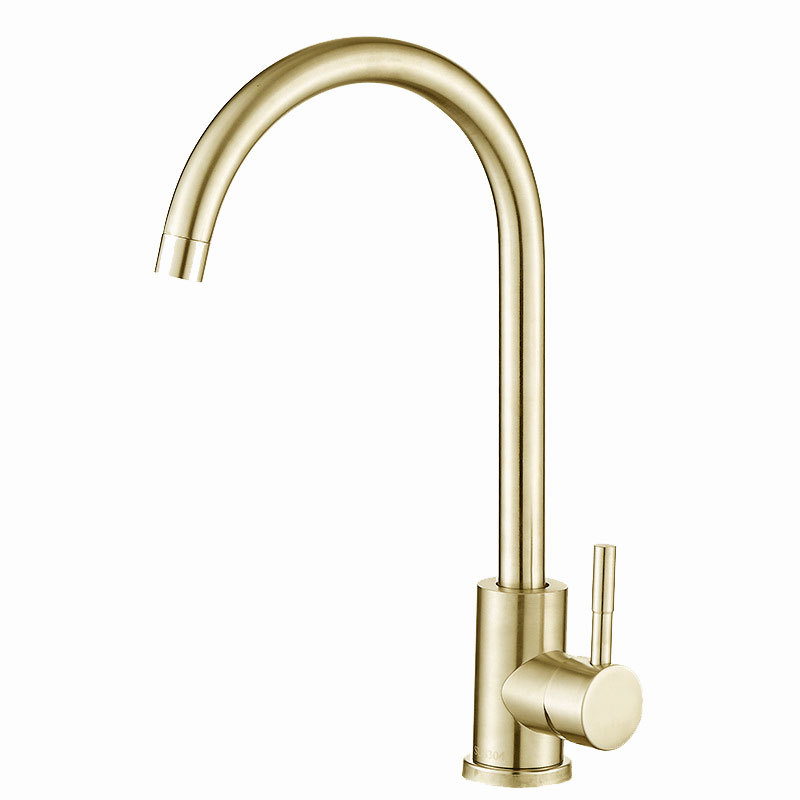 Brushed Nickel Single Lever High Arc Kitchen Mixer Faucet, Solid Brass