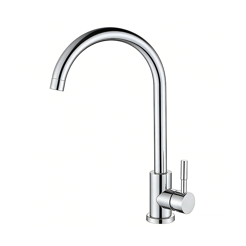 Brushed Nickel Single Lever High Arc Kitchen Mixer Faucet, Solid Brass