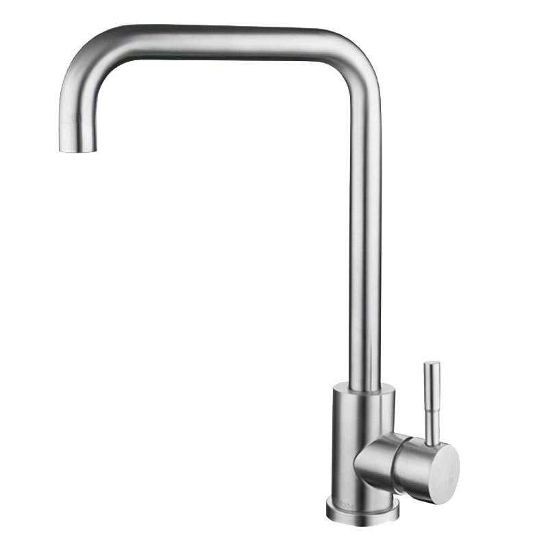 Brushed Nickel Single Lever High Arc Kitchen Mixer Faucet, Solid Brass