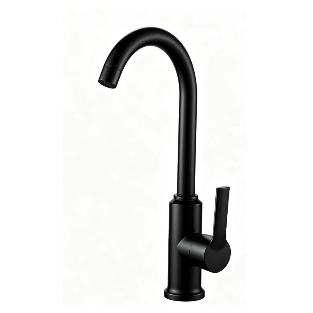 Chrome Single Lever High Arc Rotatable Kitchen Mixer Faucet, Solid Brass