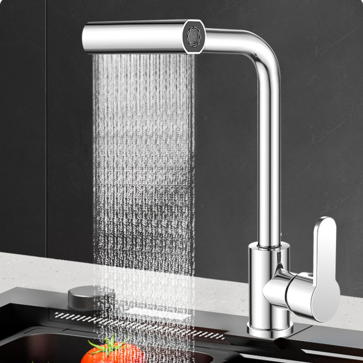 Matte Black Single Lever Square High Arc Kitchen Mixer Faucet, Solid Brass