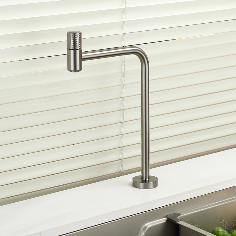 Brushed Nickel High Arc Kitchen Tap Spout Replacement, Solid Brass