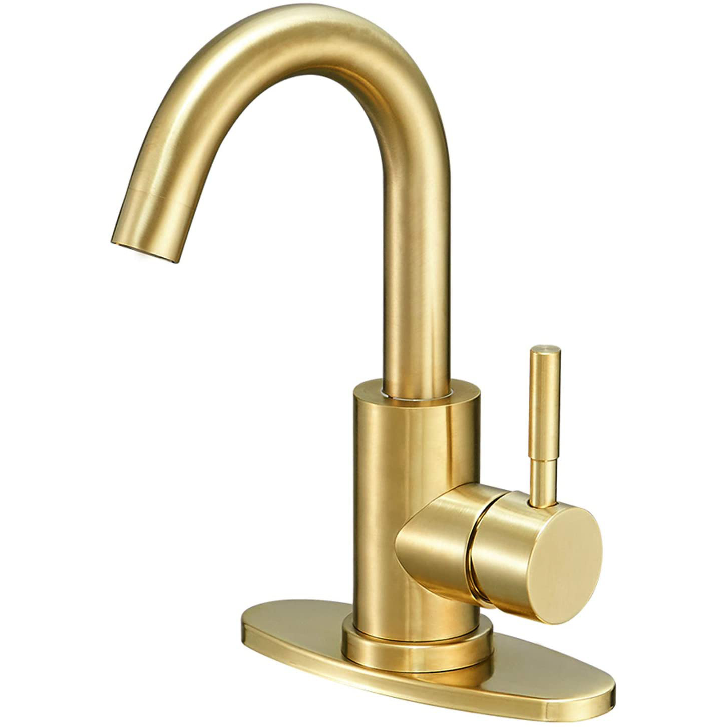 Brushed Gold Single Lever Basin Mixer Faucet, Solid Brass