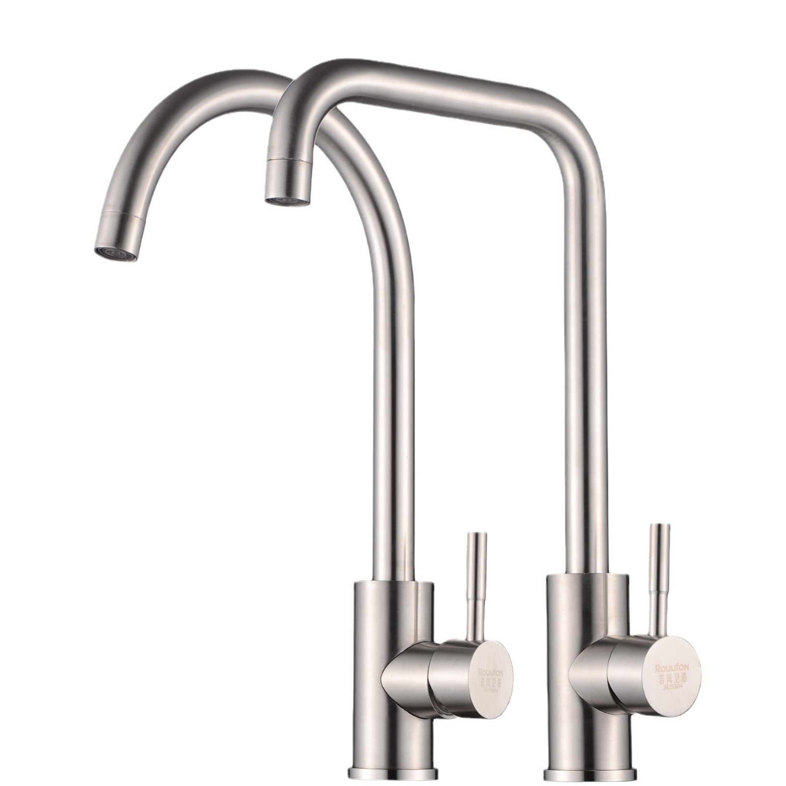 Brushed Stainless Steel Single Lever Kitchen Mixer Faucet