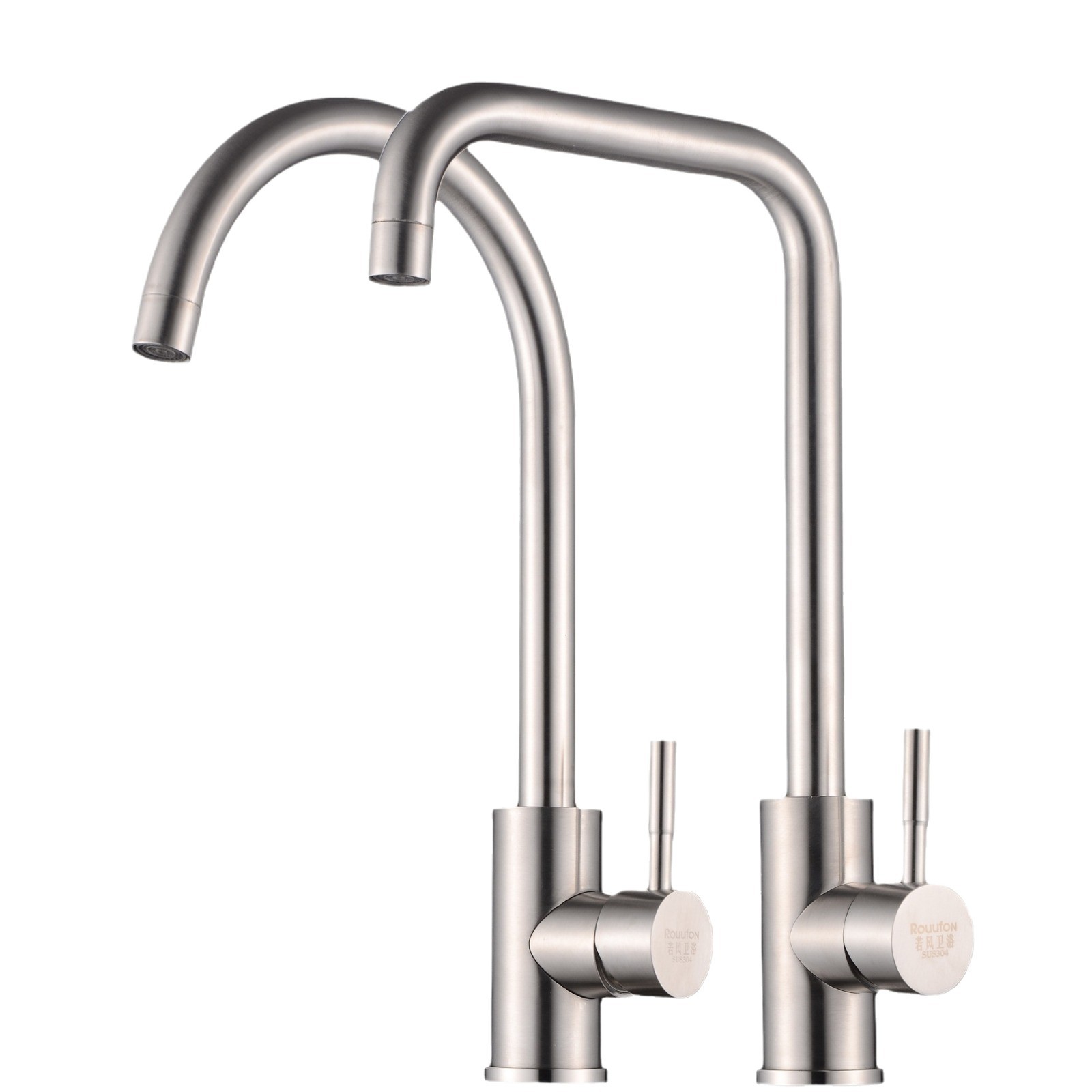 Brushed Stainless Steel Single Lever Kitchen Mixer Faucet