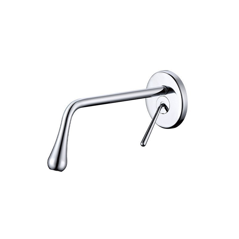 Matte Black Wall Mounted Basin Faucet, Single Lever Concealed Bathroom Sink Tap
