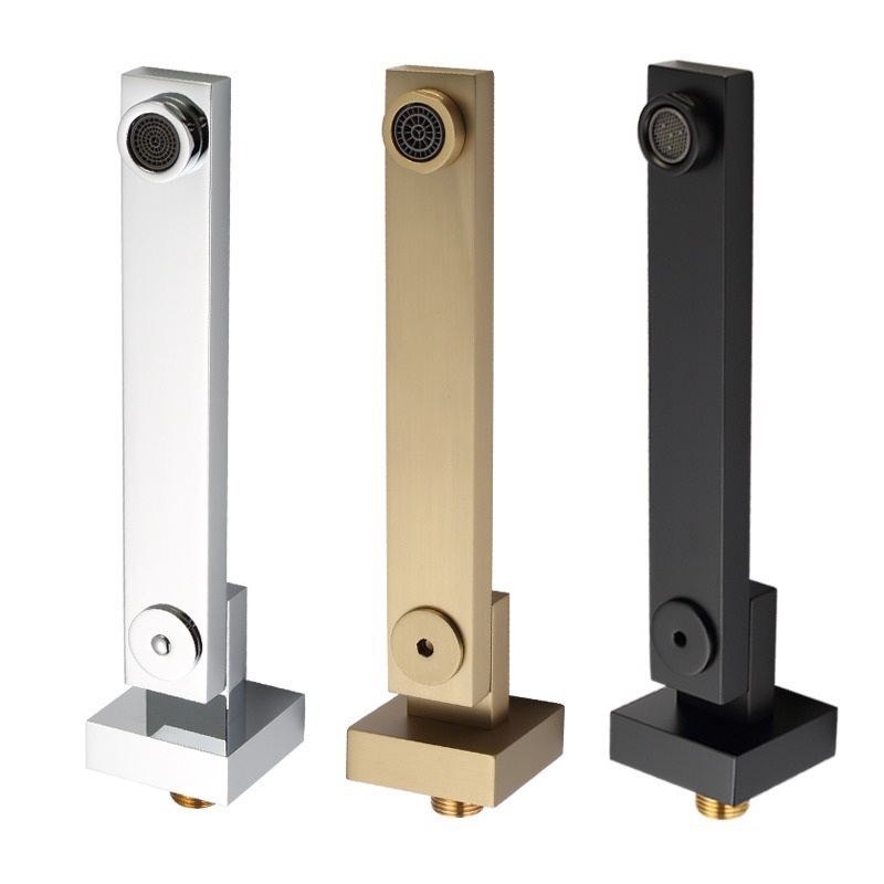 Brushed Gold Wall Mounted Square Bath Spout, Concealed Tub Water Outlet Tap