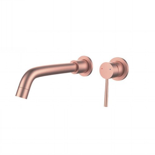 Brushed Gold Wall Mounted Basin Faucet, Single Lever Concealed Bathroom Sink Tap