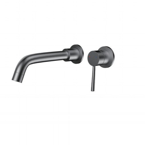 Brushed Gold Wall Mounted Basin Faucet, Single Lever Concealed Bathroom Sink Tap