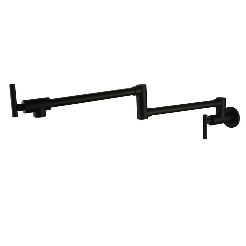 Polished Chrome Wall Mount Pot Filler Faucet, Double Cross Handle Swing Foldable Kitchen Tap
