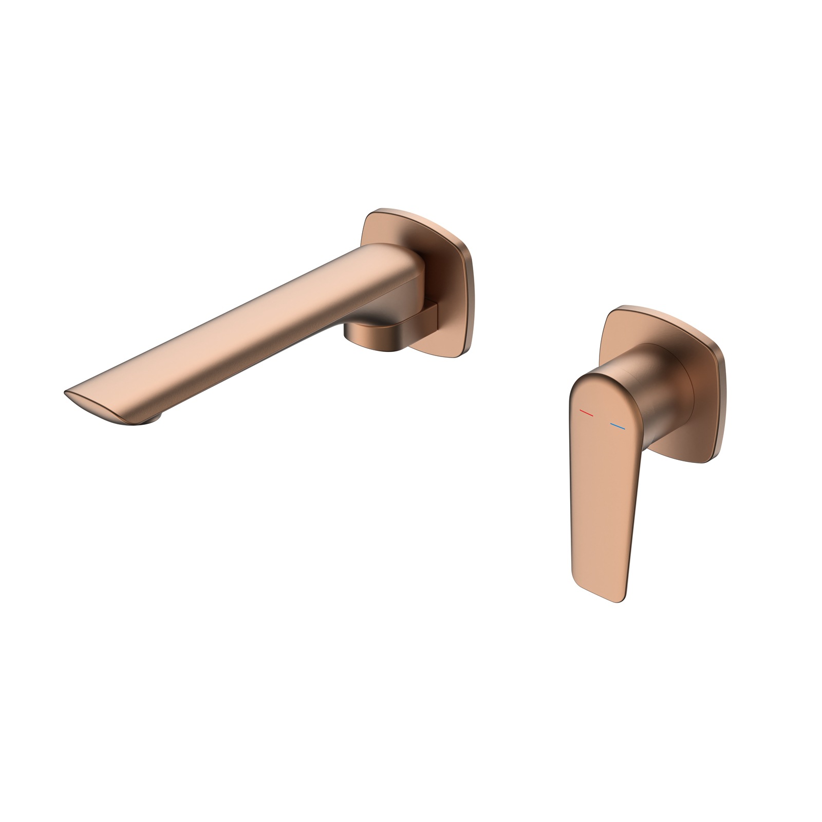 Rose Gold Wall Mounted Basin Faucet, Single Lever Concealed Bathroom Sink Tap