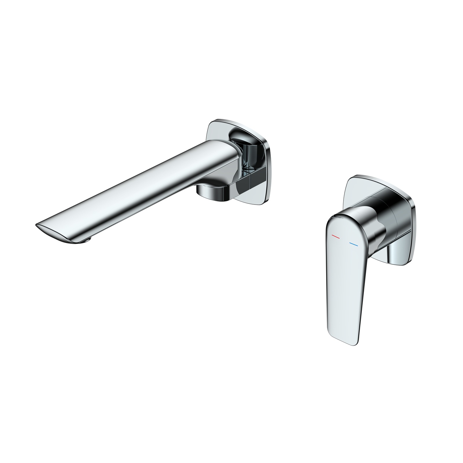 Rose Gold Wall Mounted Basin Faucet, Single Lever Concealed Bathroom Sink Tap