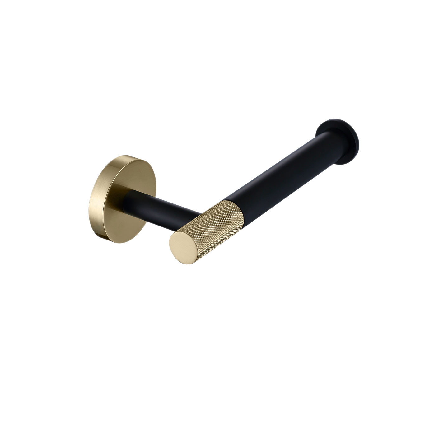 Black & Brushed Gold Bathroom Hardware Set, 4-Piece Knurled Bath Accessories Kit