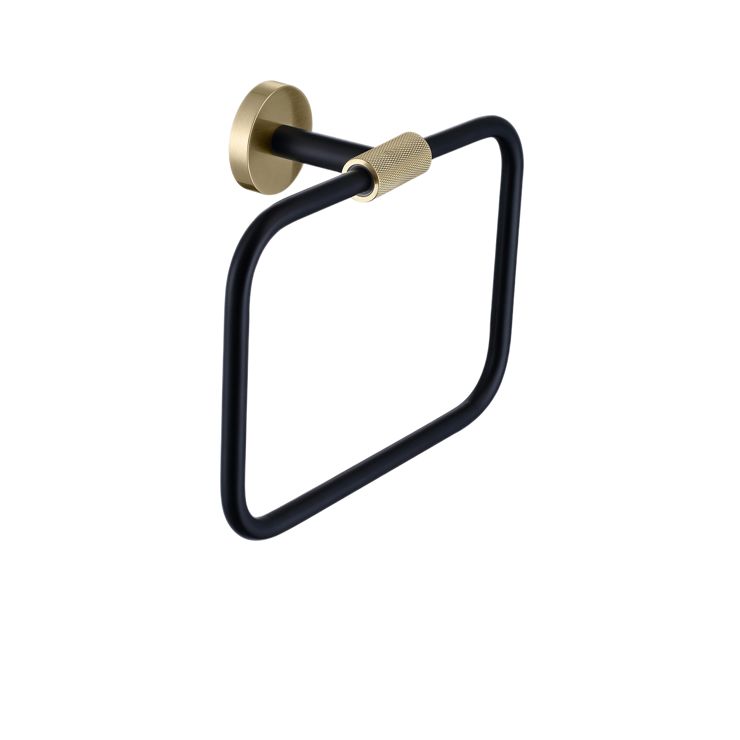 Black & Brushed Gold Bathroom Hardware Set, 4-Piece Knurled Bath Accessories Kit