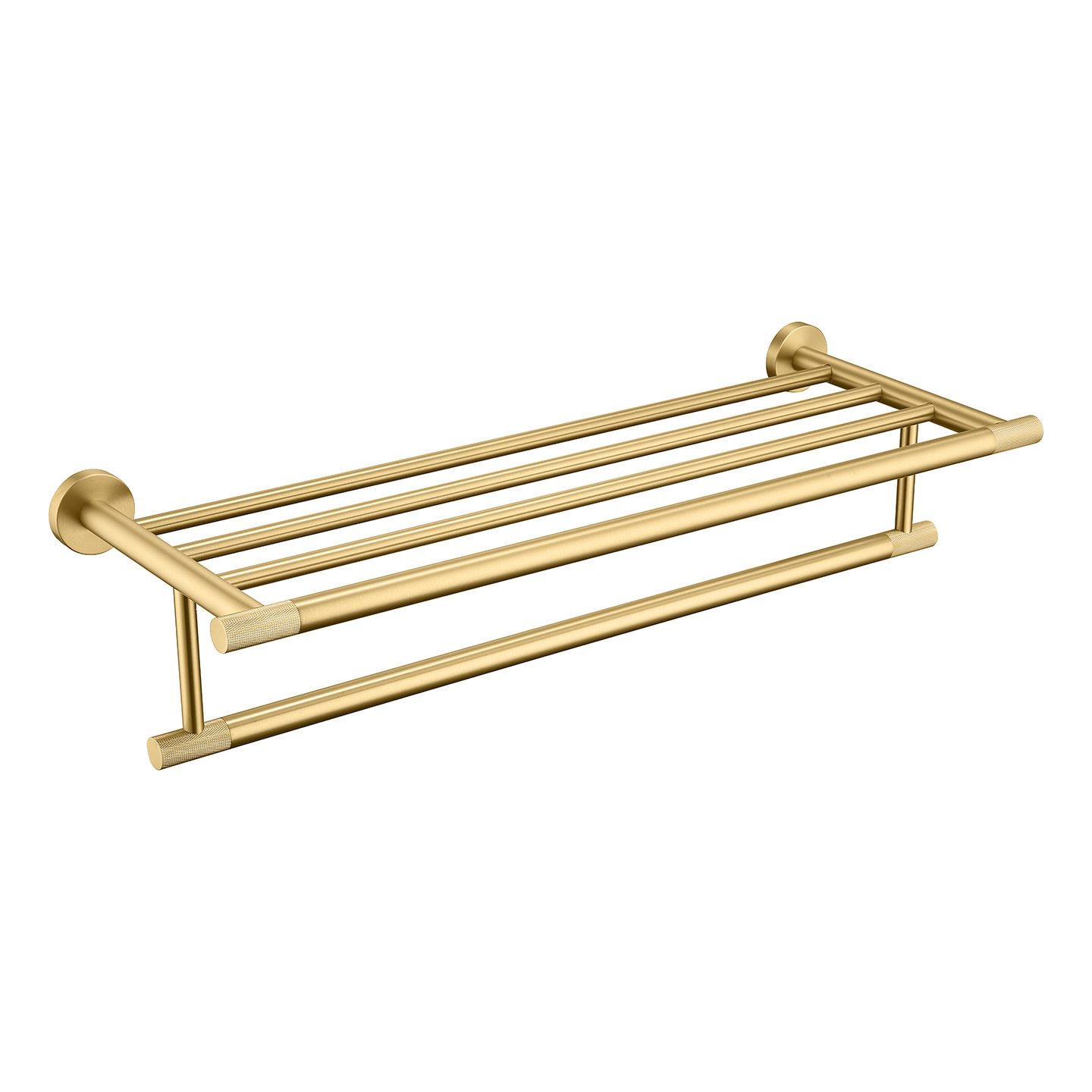 Brushed Gold Knurled Bathroom Hardware Set, 9-Piece Luxury Bath Accessories Kit
