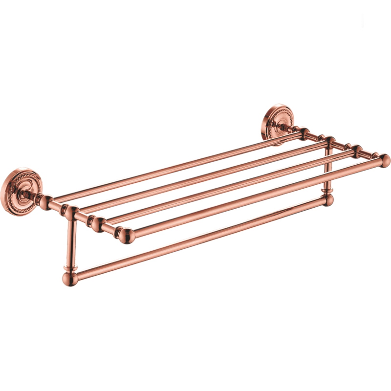 Rose Gold 6-Piece Vintage Bathroom Hardware Set, Wall Mount Luxury Bath Accessories Kit