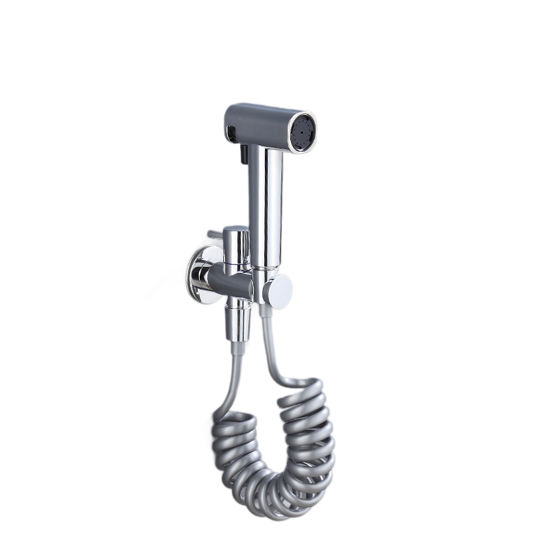 Matte Black Bidet Sprayer Set, Wall Mount Handheld Toilet Sprayer with Angle Valve & Retractable Spring Hose