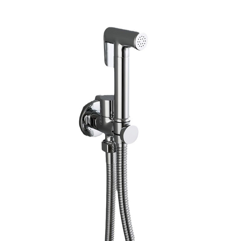 Brushed Gold Wall Mount Bidet Sprayer Set, Handheld Toilet Spray Kit with Angle Valve & Metal Braided Hose