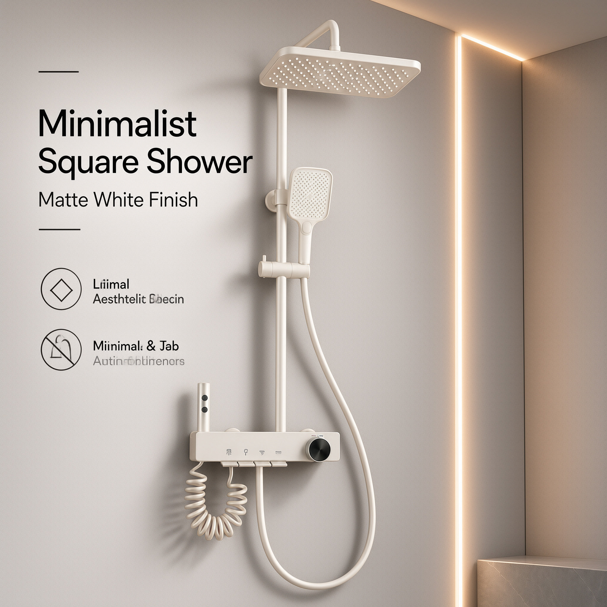 Gun Gray Digital Display Piano Key Shower Set, 4 Function Solid Brass Shower System